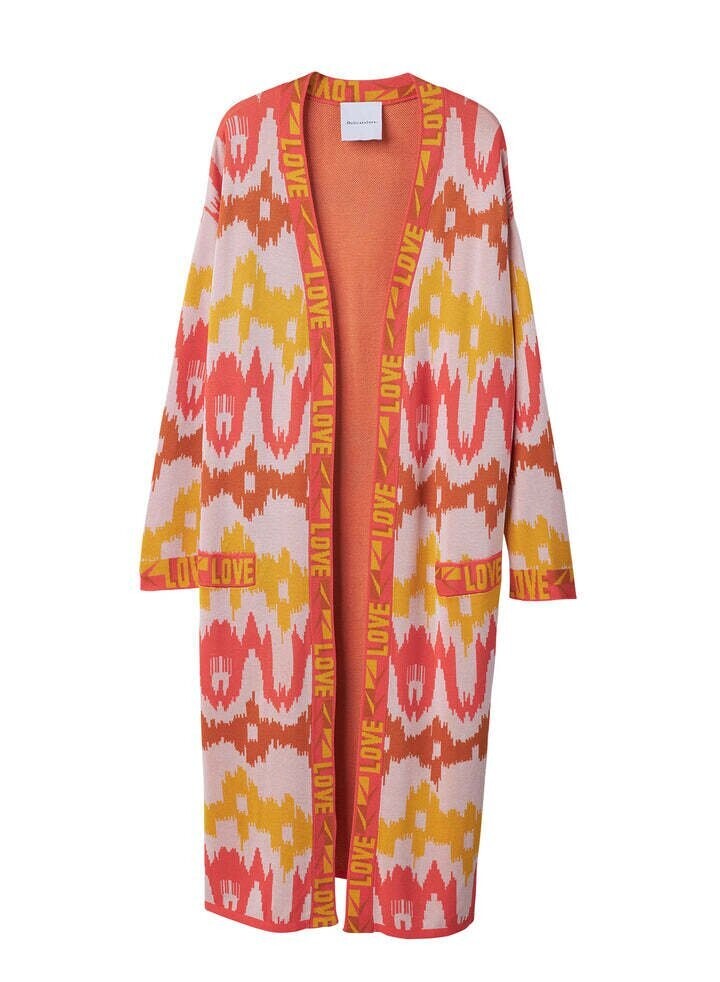 Delicatelove Ida Ikat Cardigan Coat in Summer Sun