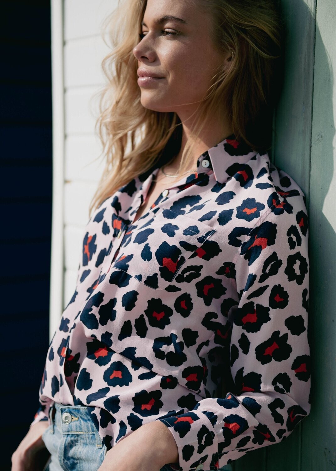 Mercy Delta Goodwood  Silk Shirt in Safari Cherry Print