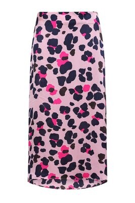 Mercy Delta Wray Silk Skirt in Leopard Strawberry Print