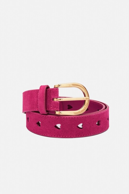 Fabienne Chapot Cut It Out Heart Belt in Aubergine