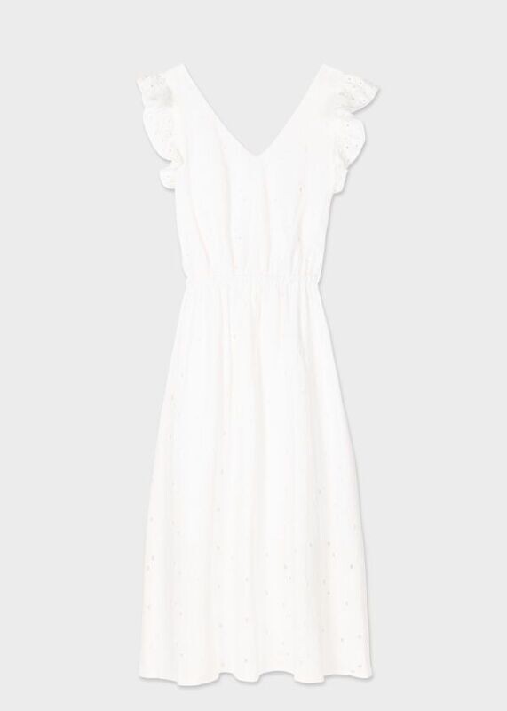 Paul Smith Broderie Anglaise Dress in White Cotton Paul Smith Broderie Anglaise Dress in White Cotton
