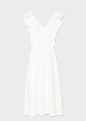 Paul Smith Broderie Anglaise Dress in White Cotton