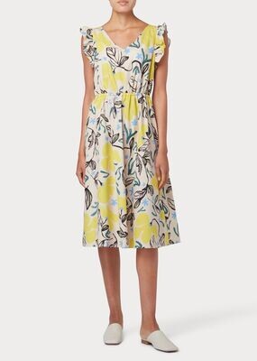 Paul Smith Yellow Print Sleeveless Midi Dress