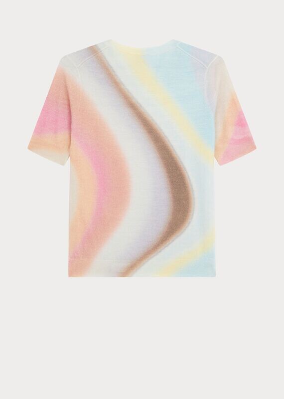 Paul Smith Short Sleeve Very Fine Knit Sweater in Spray Swirl Paul Smith Short Sleeve Very Fine Knit Sweater in Spray Swirl