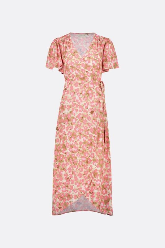 Fabienne Chapot Archana Butterly Sleeve Dress in Pink Cheetah