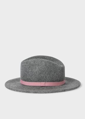 Paul Smith Grey Fedora with Pink Band