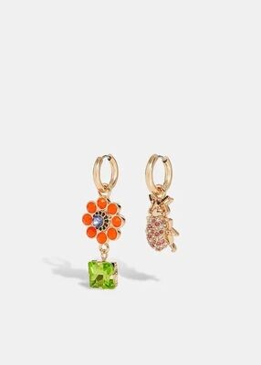 Essentiel Antwerp Emetta Earrings with Flower and Beetle Pandants
