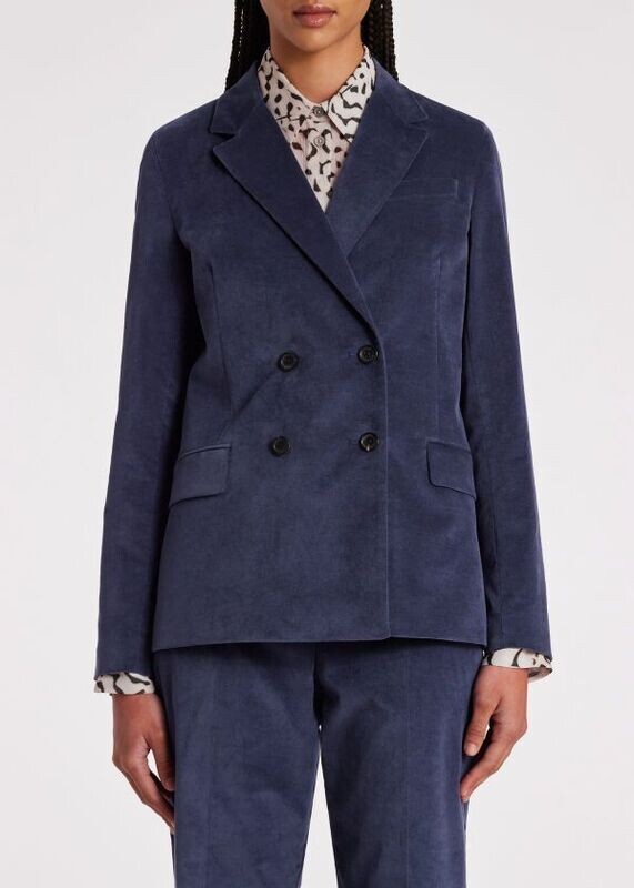 Paul Smith Indigo Velvet Double Breasted Blazer