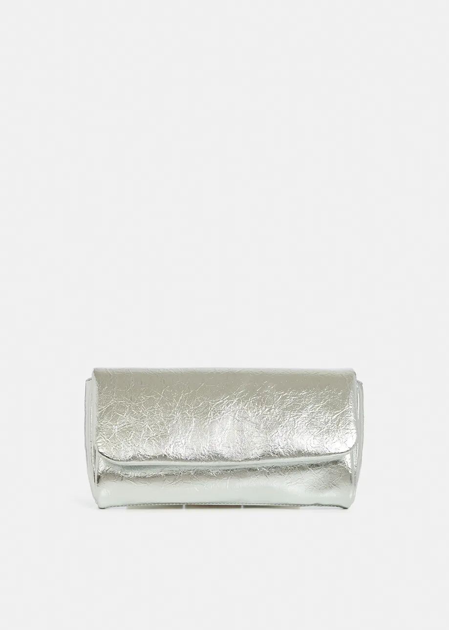 Essentiel Antwerp Fochet Metallic Silver Clutch Bag