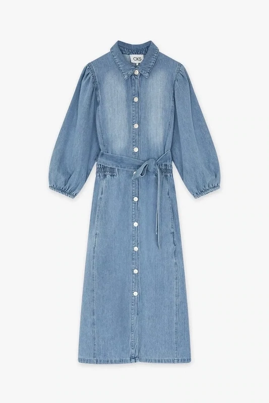 CKS Ivorys Denim Midi Dress