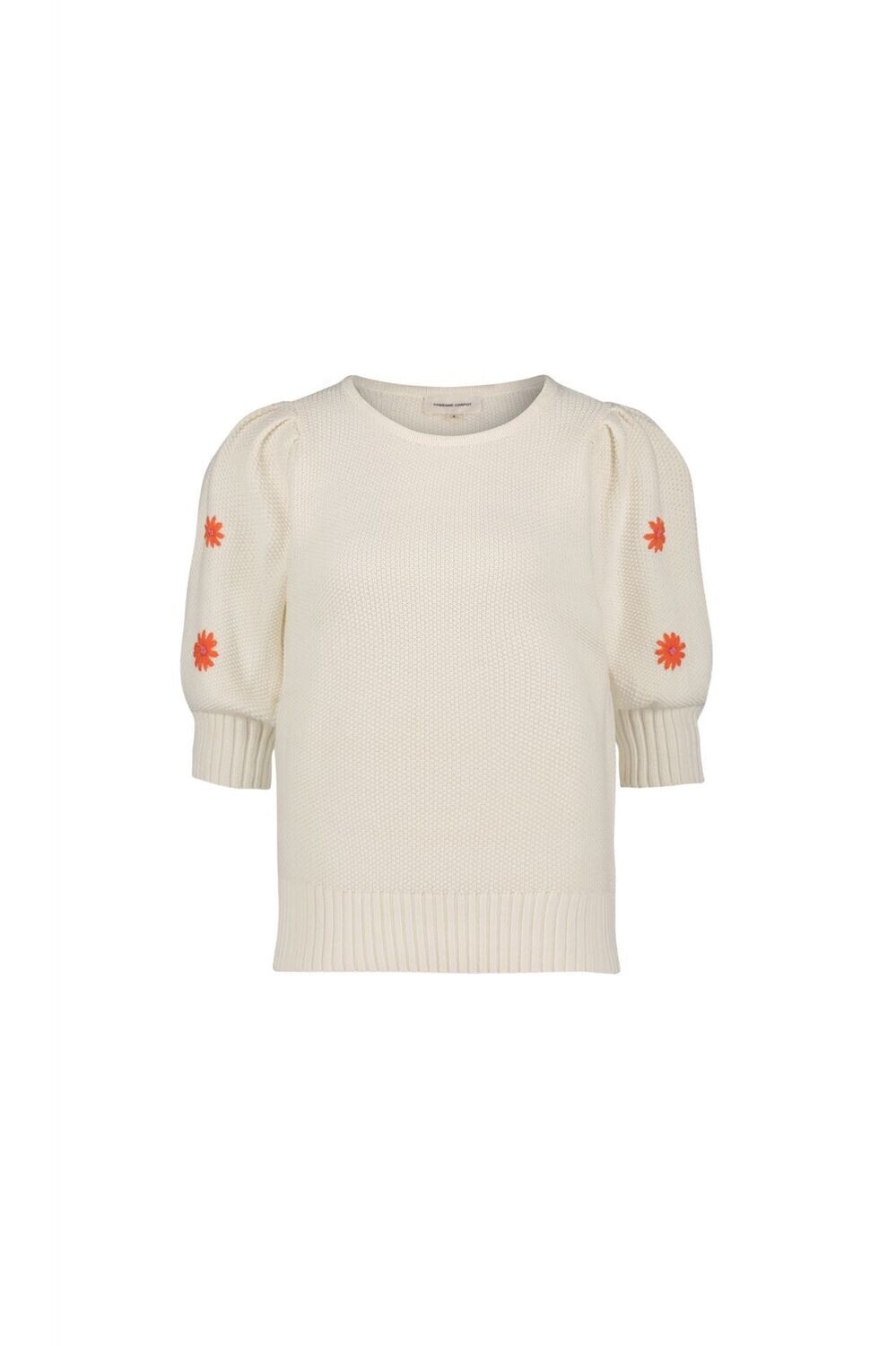 Fabienne Chapot Rice Short Sleeve Pullover in Cream White