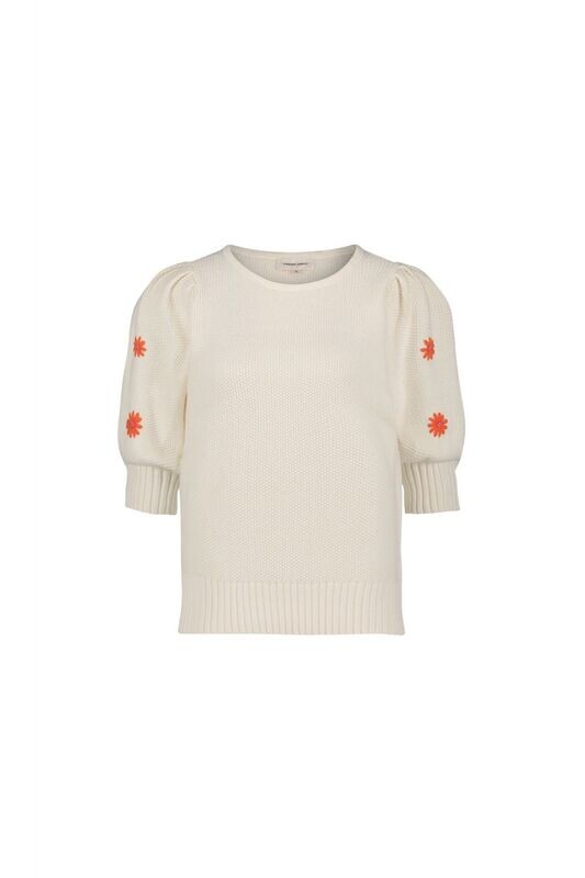 Fabienne Chapot Rice Short Sleeve Pullover in Cream White