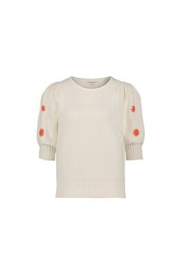 Fabienne Chapot Rice Short Sleeve Pullover in Cream White