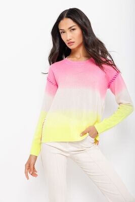 Lisa Todd Colour Me Happy Cashmere Sweater in Pink and Yellow