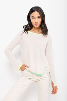 Lisa Todd Split Decision Cashmere Sweater in Frosting