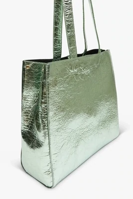 CKS Brielle Metallic Green Large Shopper Bag