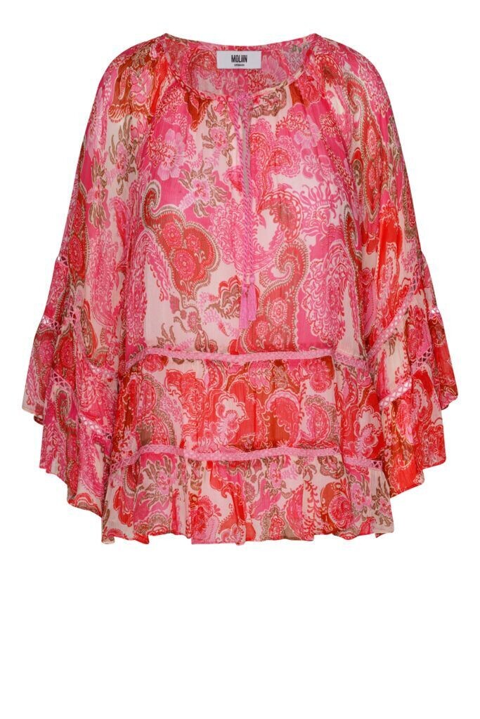 Molin Copenhagen Gillian Blouse in Pink and Red Paisley Print