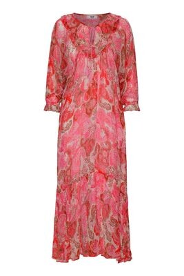 Molin Copenhagen Ivy Paisley Print Dress in Pink and Red
