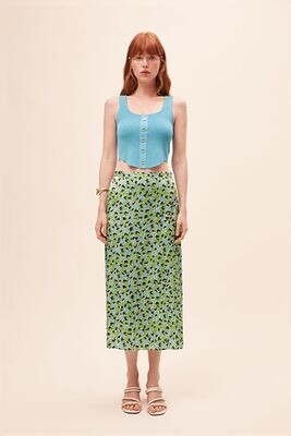 Suncoo Fabiola Green Print Skirt
