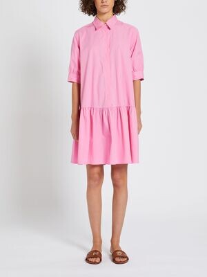 Marella Italy Pink Short Dress with Tiered Skirt