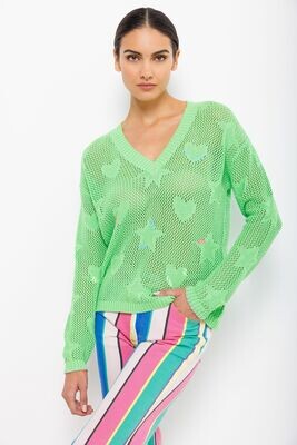 Lisa Todd Cotton Sweater Lime Crush