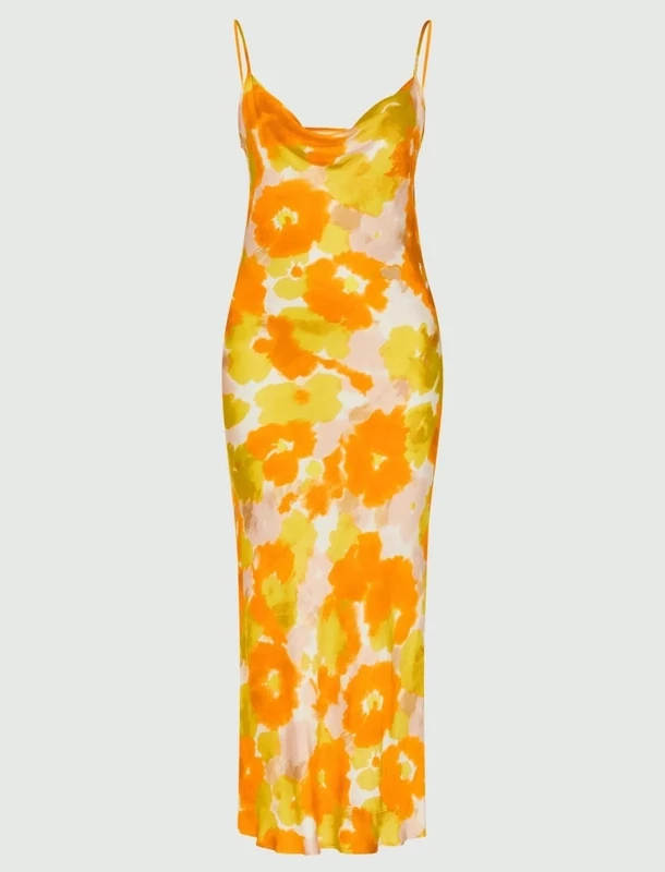 Marella Italy Camisole Strappy Midi Dress in Pinks Print