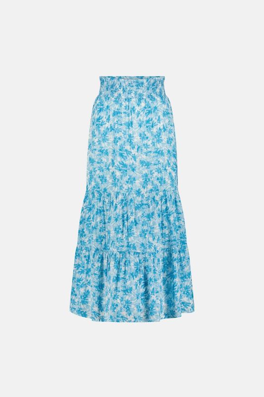 Fabienne Chapot Lousie Tiered Midi Skirt in Blue figolette Print