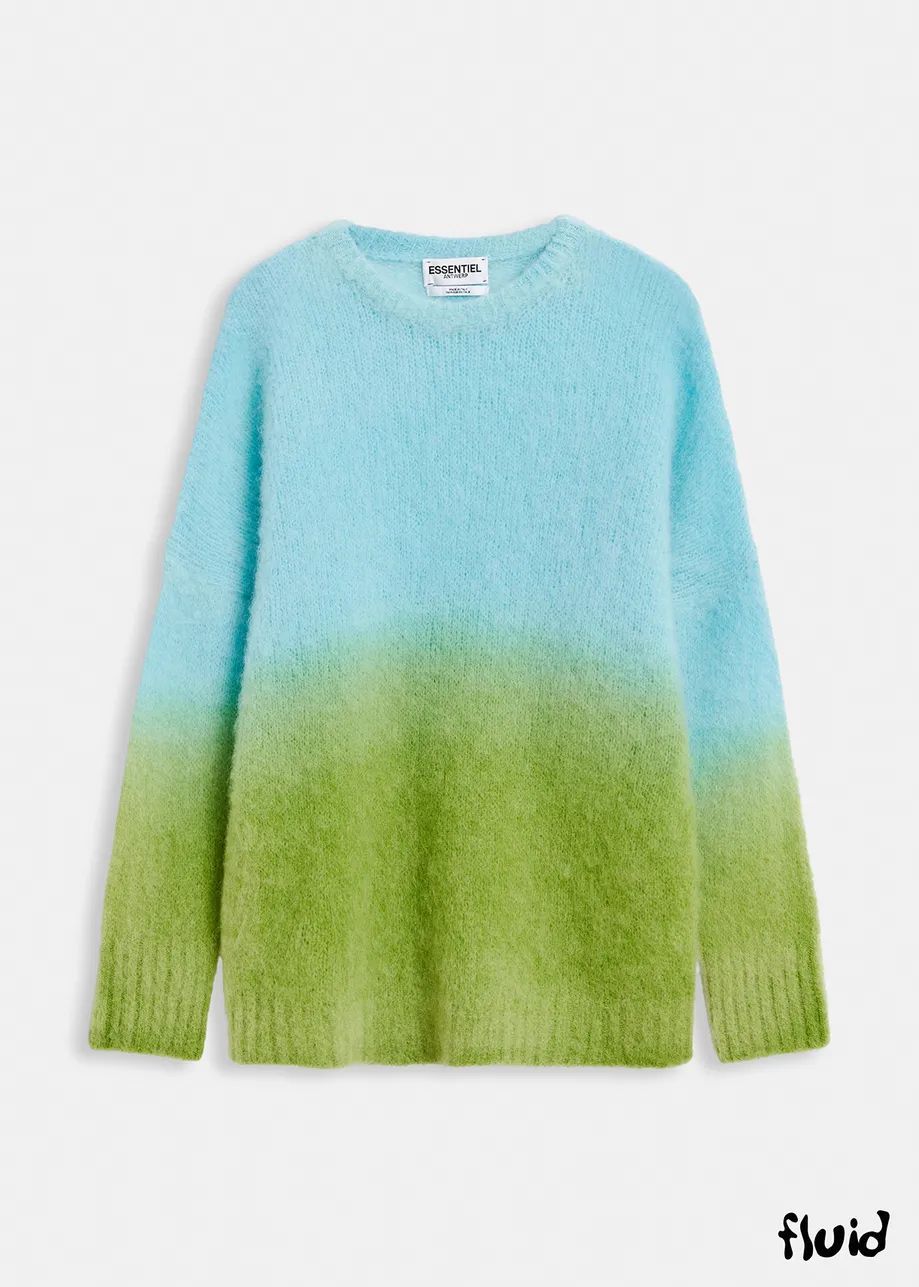 Essentiel Antwerp Gify Light blue and green knit sweater with gradient effect