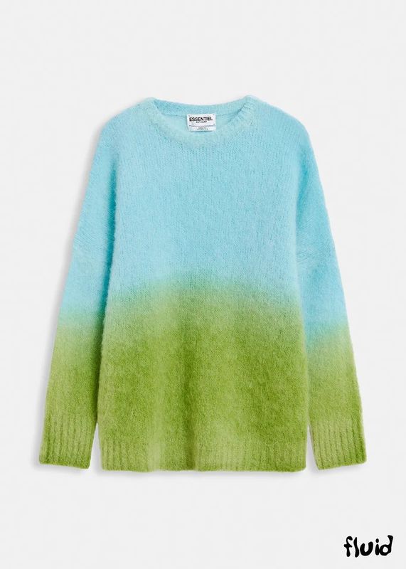 Essentiel Antwerp Gify Light blue and green knit sweater with gradient effect