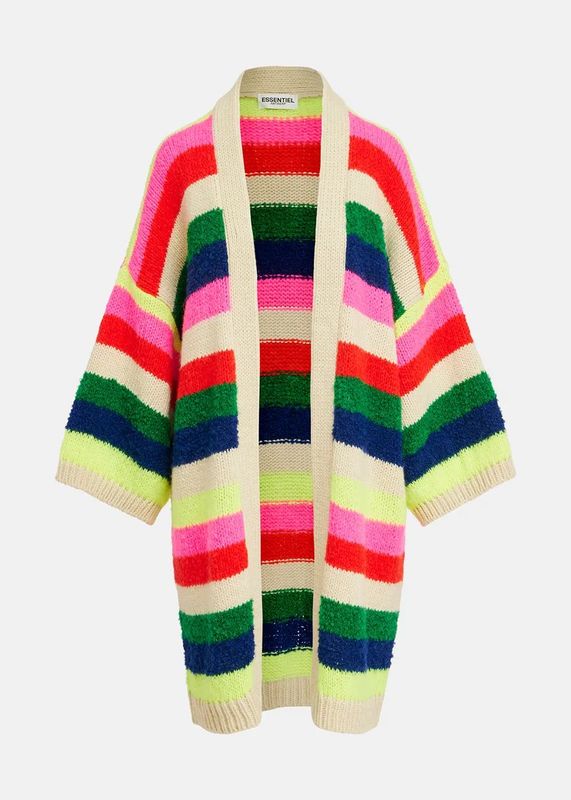Essentiel Antwerp Gablo Multicolour Striped Midi Cardigan