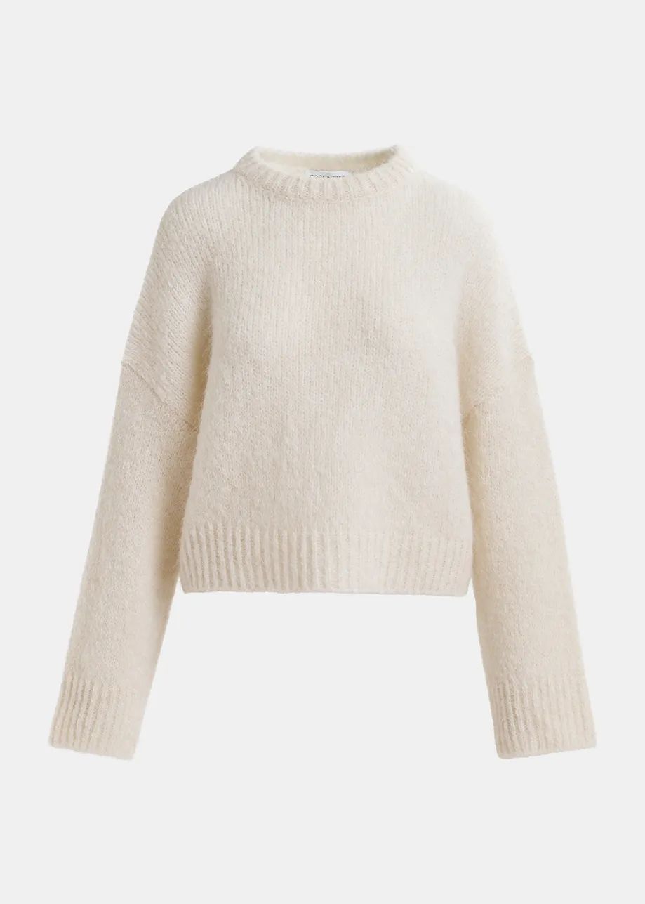 Essentiel Antwerp Ecru Turtleneck Sweater with Detachable Collar