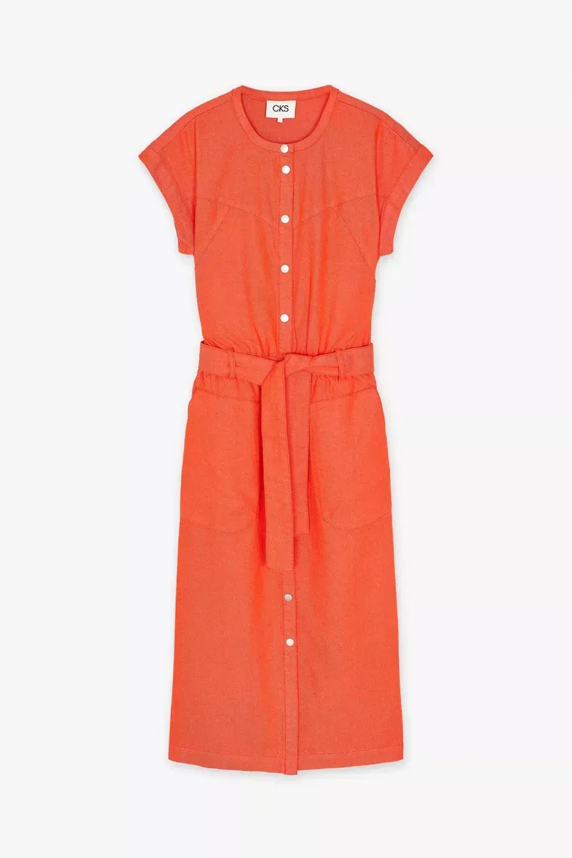 CKS Divine Orange Denim Dress