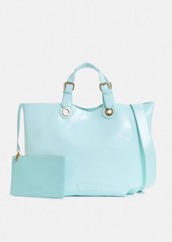 Essentiel Antwerp Ginnie Faux Leather Shopper Bag in Blue