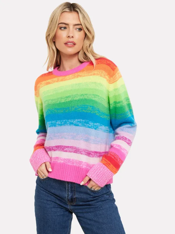 Brodei Cashmere Masie Multi Stripe Crew Neck