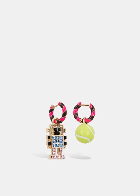 Essentiel Antwerp Hogan Earrings with Robot and Tennis Ball Charms