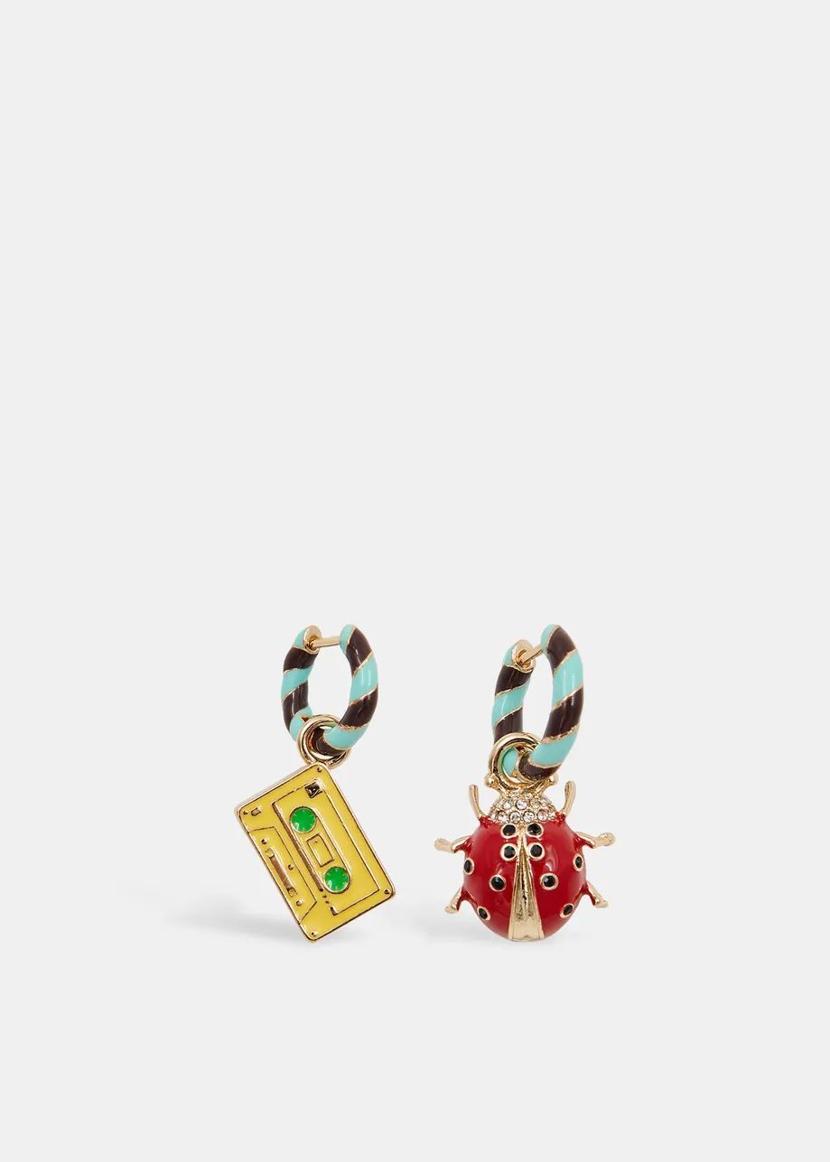 Essentiel Antwerp Harris Earrings with Tape and Ladybug Charms