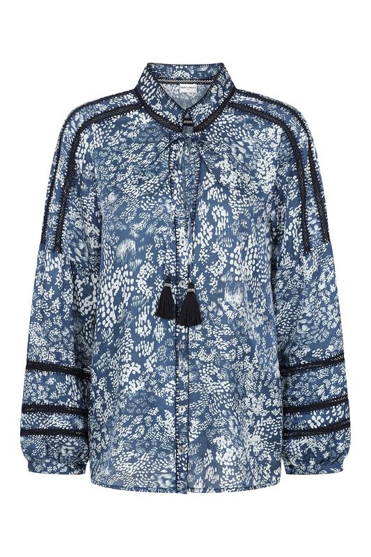 Mercy Delta Witley Blouse in Capri Azure Print
