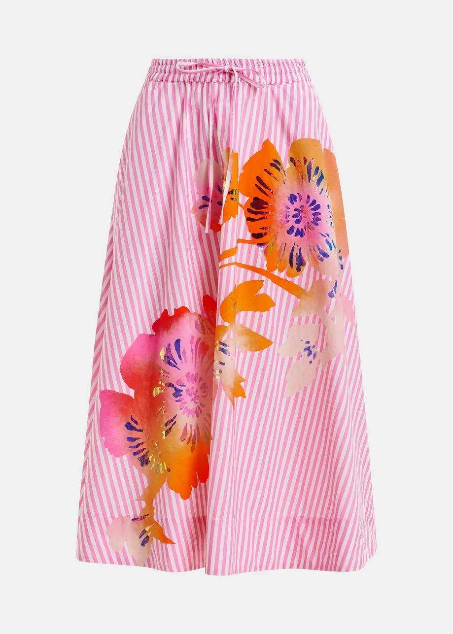Essentiel Antwerp Hemini Foil Printed Skirt in Pink