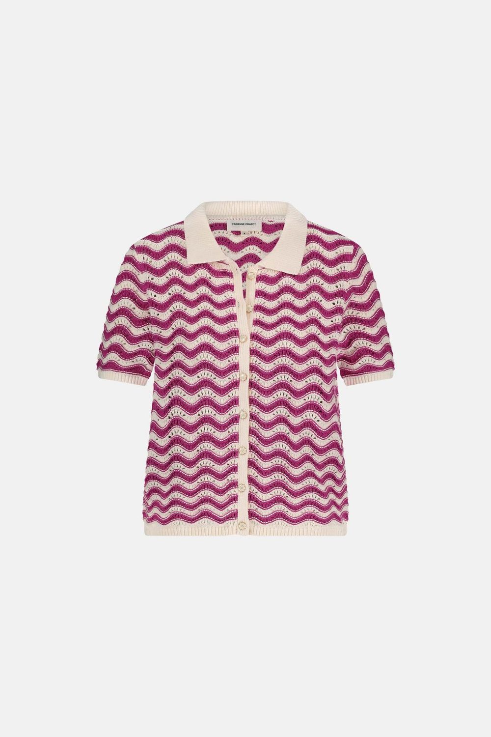 Fabienne Chapot Caro Crochet Cardigan in Pink Craze