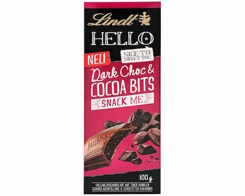 Lindt Hello Dark Choc & Cocoa Bits Chocolate 100g