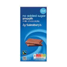 Sainsbury's No Added Sugar Milk Chocolate 100g