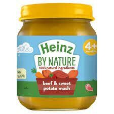 Heinz By Nature Beef & Sweet Potato Mash 4+Month 120g