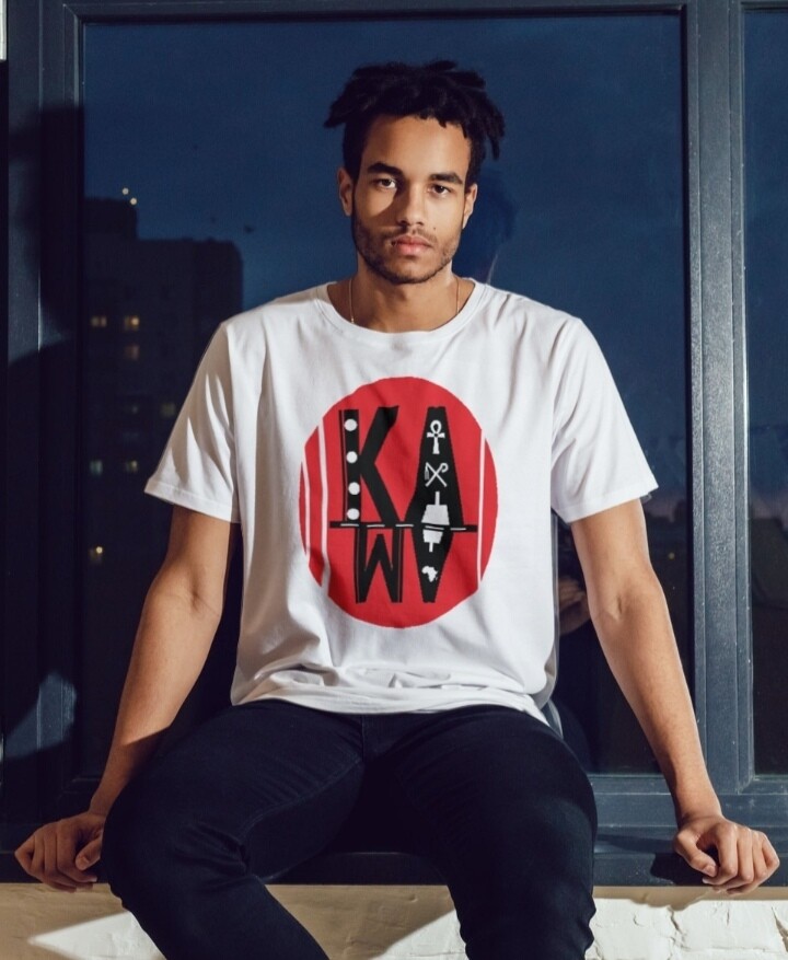KAMA RED ROUND LOGO T SHIRT