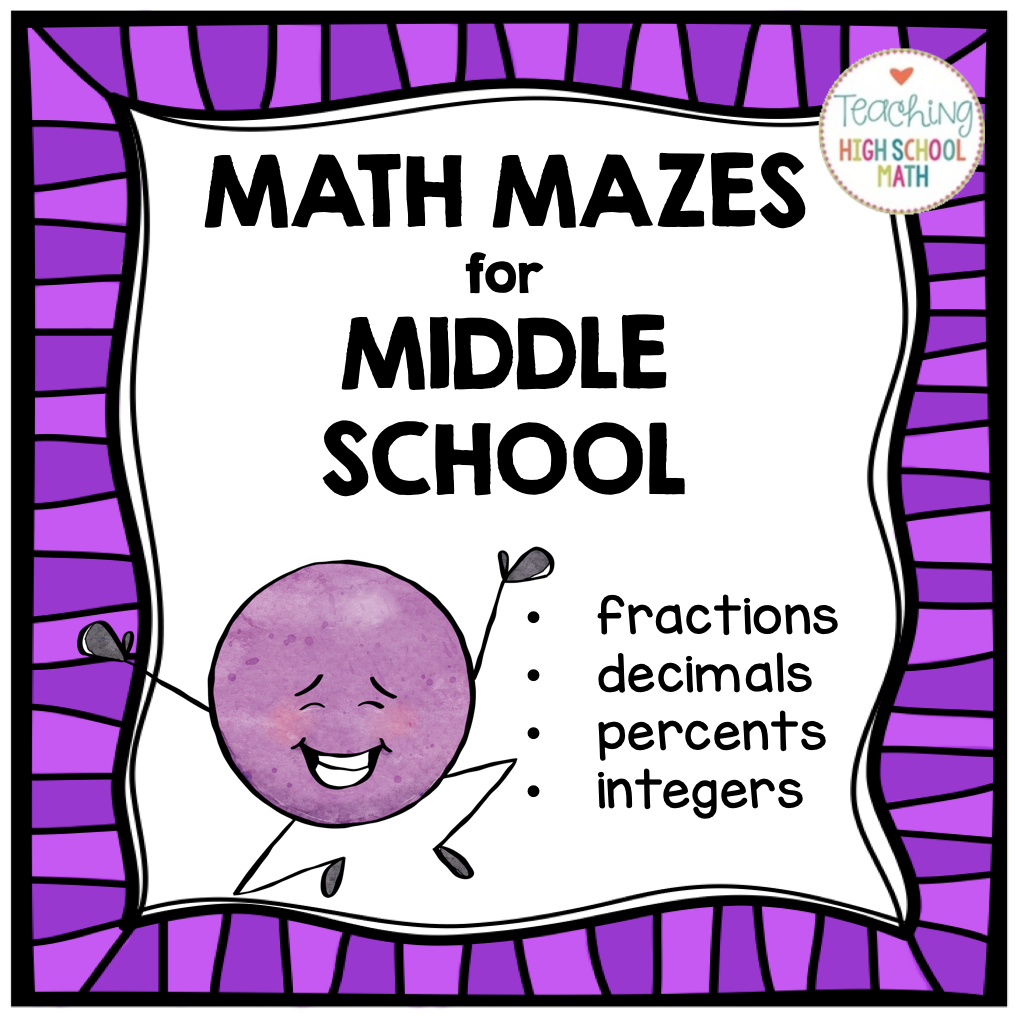 Math Mazes for Middle School