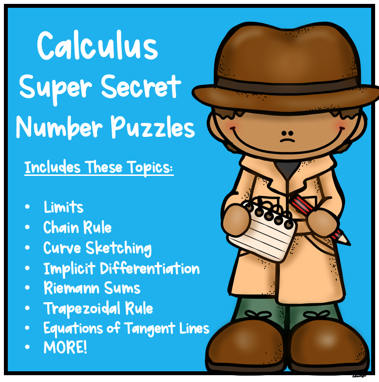 Calculus Super Secret Number Puzzles