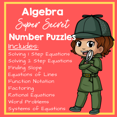 Algebra Super Secret Number Puzzles