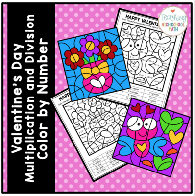 Valentine Multiplication and Division Color By Number