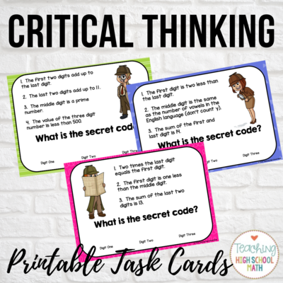 Critical Thinking Secret Lock Puzzles