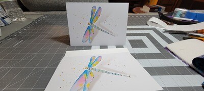 Watercolor Dragonfly Blank Notecards