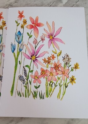 Original Watercolor "Wildflowers" Blank Notecards